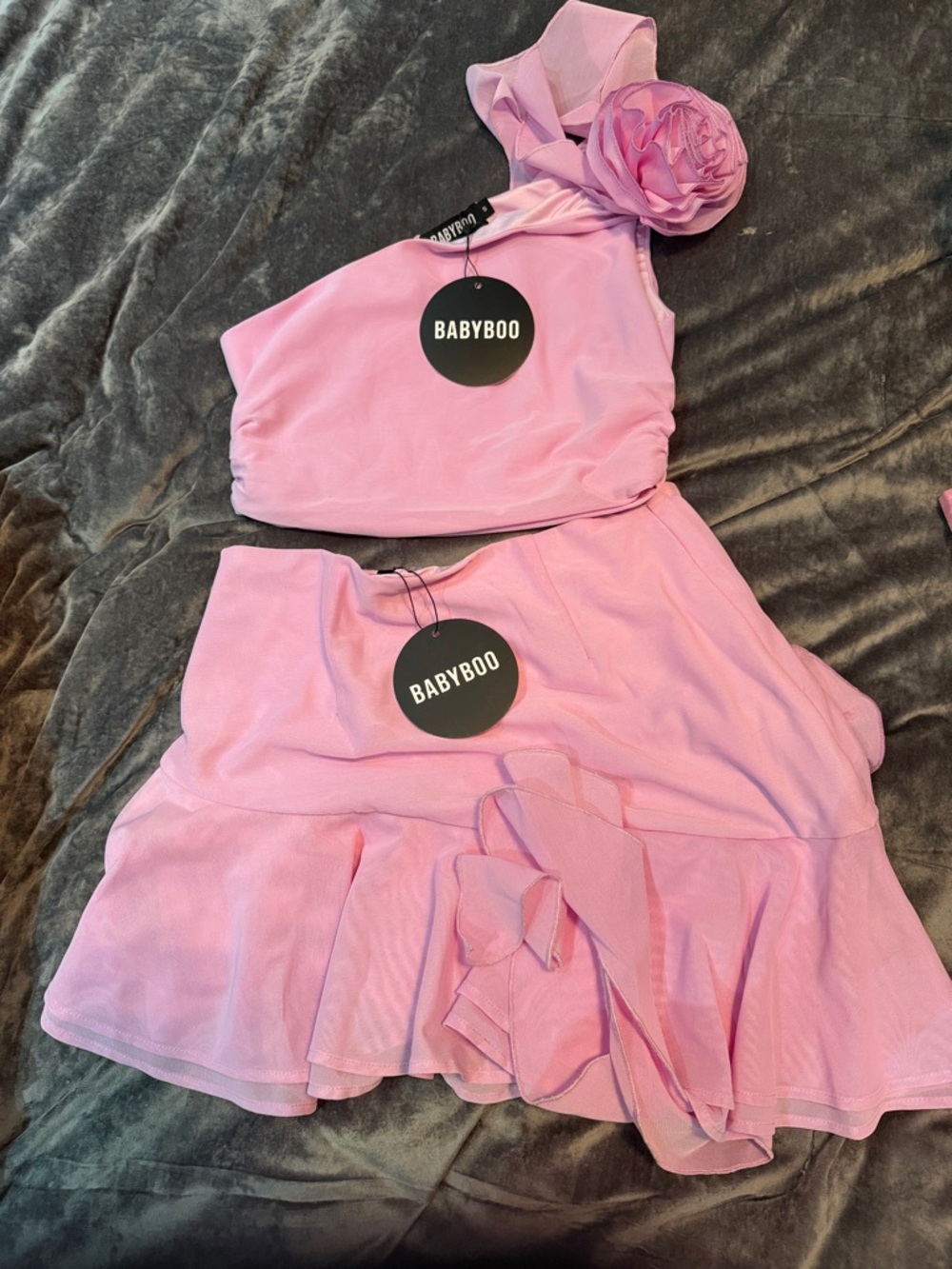 BabyBoo Pink Two-Piece Ruffle Swim Set - Picture 2 of 3